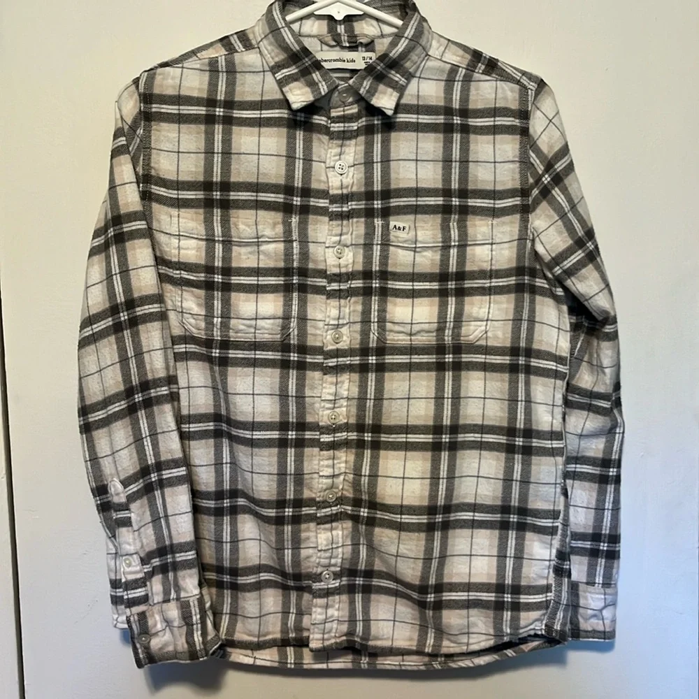 Abercrombie Kids Plaid Flannel Long Sleeve Button Down‎ Size 13/14